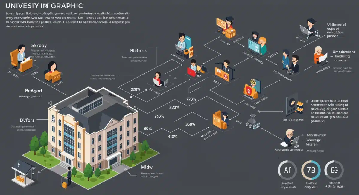 Infographic displaying career outcomes and salary projections for university graduates across different fields.