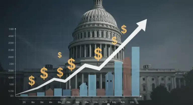 Graphic depicting the economic impact of rising federal interest rates on American homes and finances.