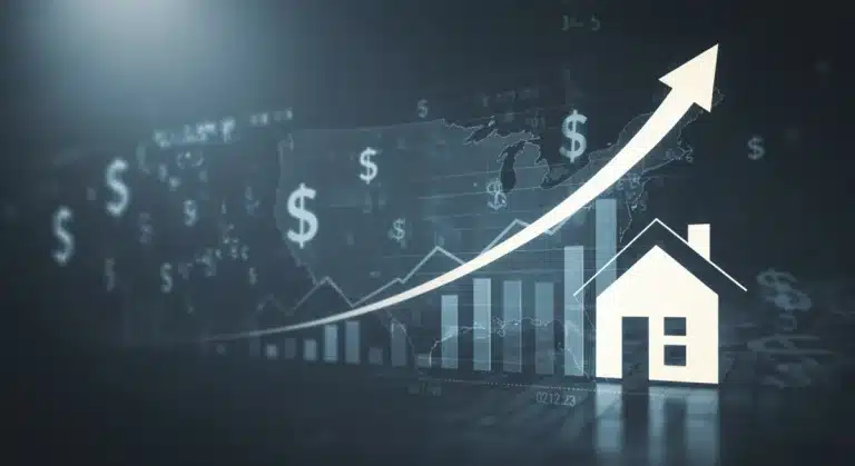 Graph illustrating rising interest rates affecting US mortgages
