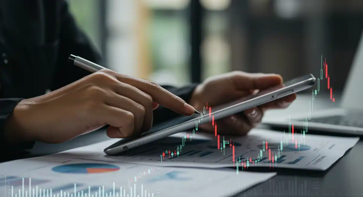 Person analyzing investment data on a tablet, symbolizing smart financial planning in 2025.