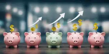 Illustration of five high-yield savings accounts growing money, representing financial growth and smart savings.