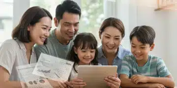 Family reviewing child tax credit 2026 eligibility on tablet