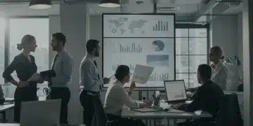 Professionals analyzing economic data, symbolizing the stable US job market in January 2025.