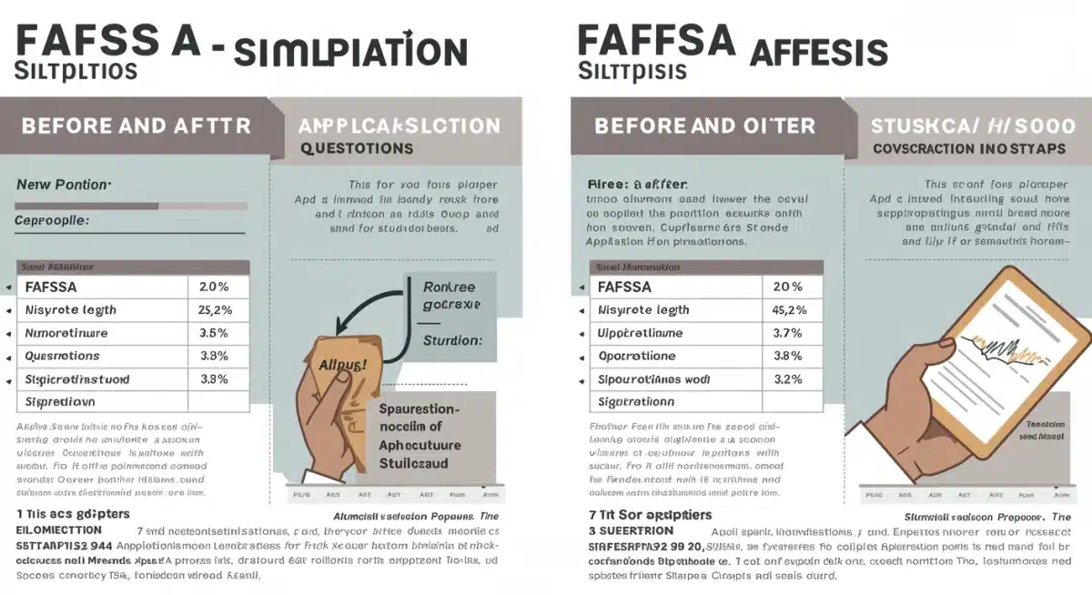 Infographic comparing old and new FAFSA forms, illustrating simplification and ease of access.