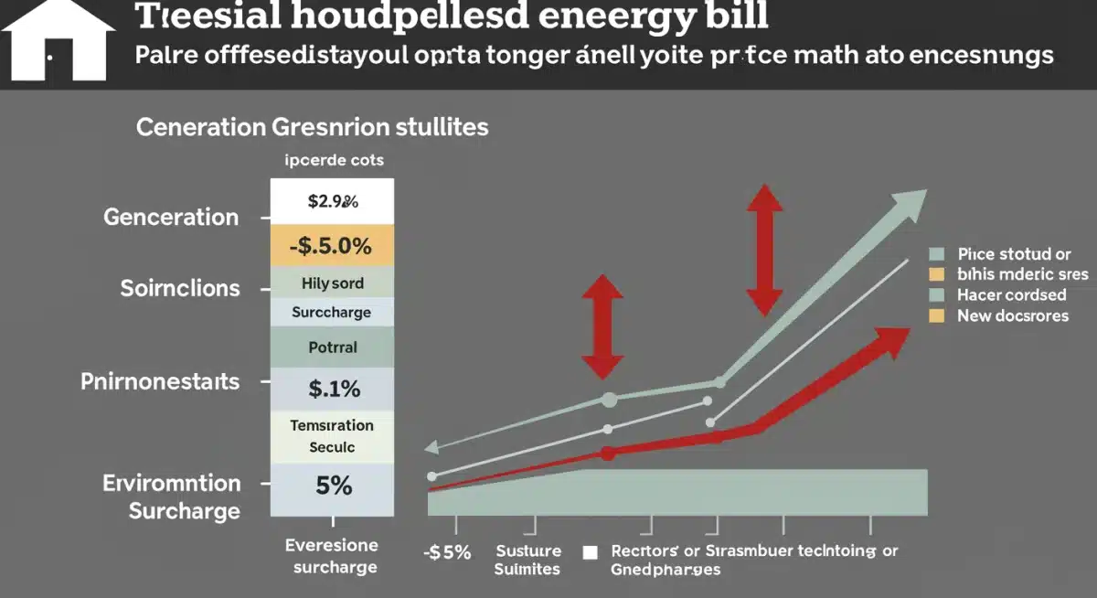 Infographic showing household energy bill breakdown and policy impacts