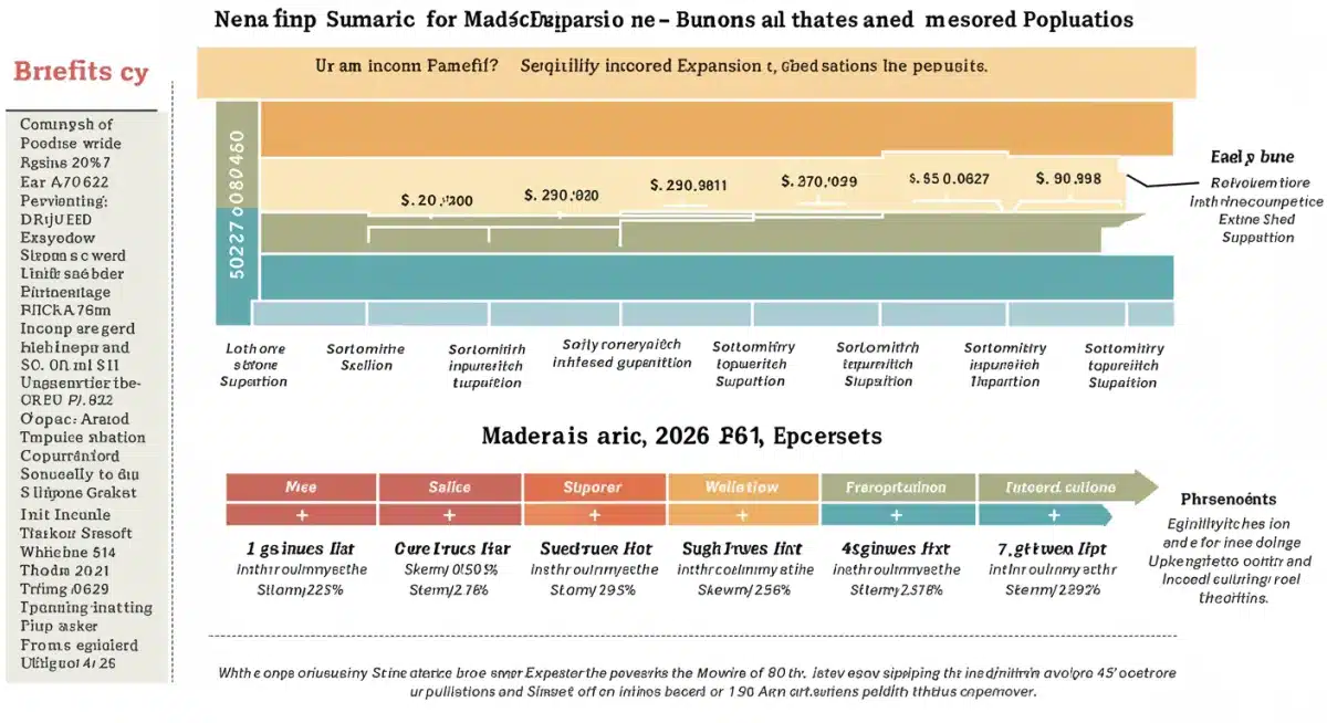 Infographic showing Medicaid expansion 2026 eligibility criteria and income levels