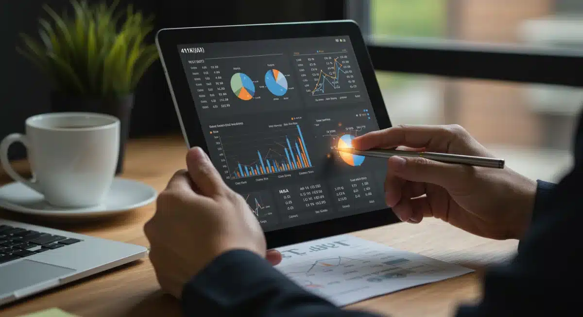 Person reviewing 401(k) and IRA statements on a digital device