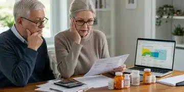 Senior couple reviewing Medicare Part D plans and costs