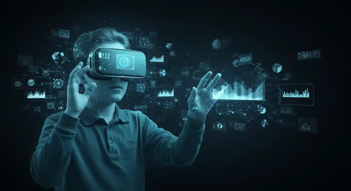 Student experiencing personalized adaptive learning through virtual reality