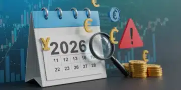 Calendar highlighting 2026 with financial symbols and warning signs, representing upcoming tax law changes and their investment impact.