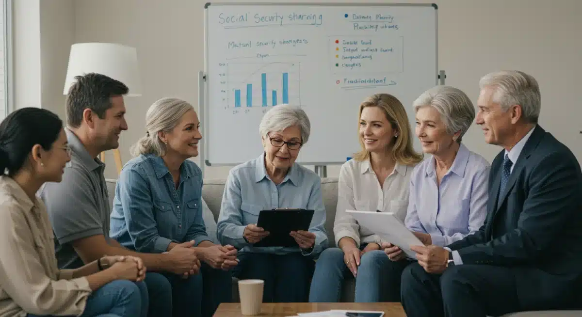 Family discussing long-term financial planning with advisor