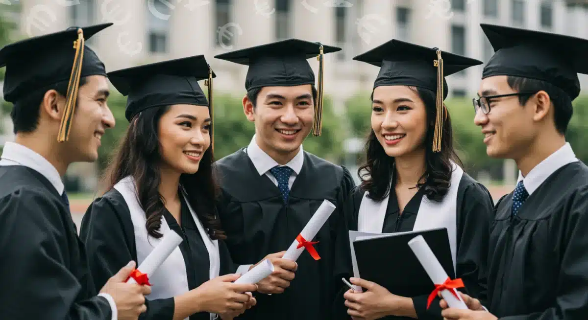 Graduates discussing student loan debt relief options