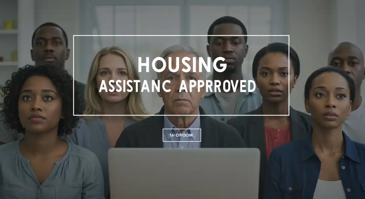 Diverse individuals benefiting from housing assistance approval