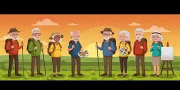 Happy active seniors enjoying retirement activities, symbolizing a long and fulfilling future.
