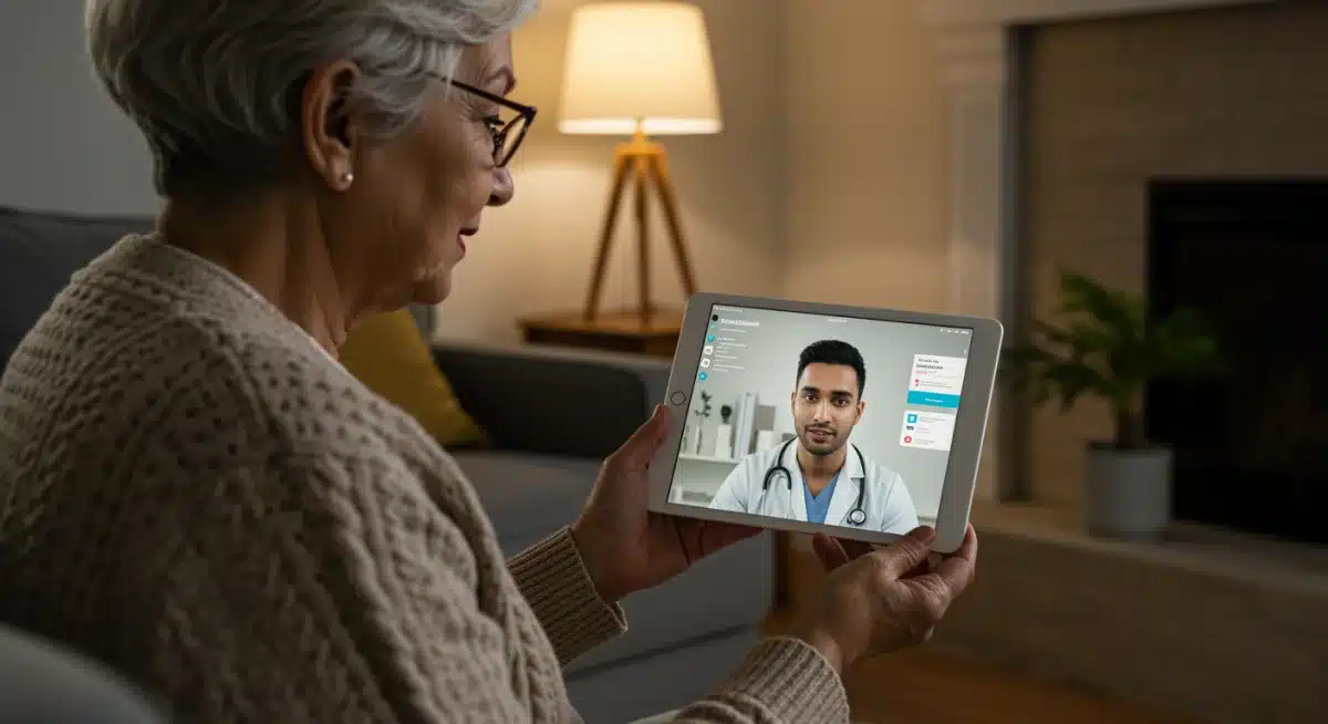 Telehealth consultation for managing healthcare in retirement.