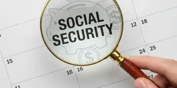 Calendar page for 2026 with Social Security text highlighted, representing future benefit adjustments.