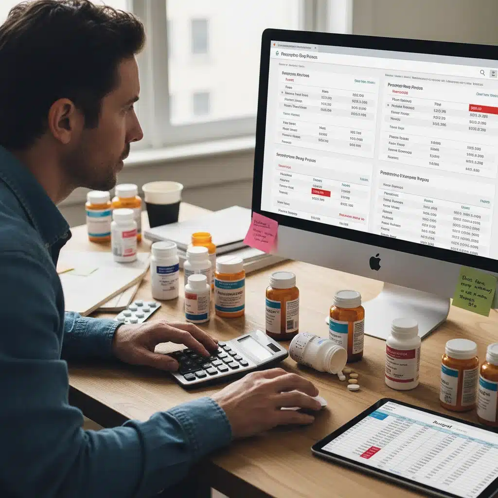 Individual comparing prescription drug prices online to find the best deals.