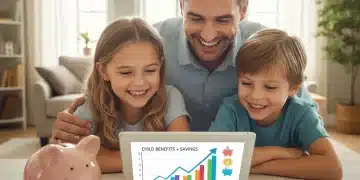 Family reviewing finances with child tax credit calculator
