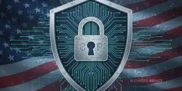 Shield with padlock over circuit board, symbolizing federal cybersecurity regulations and business protection