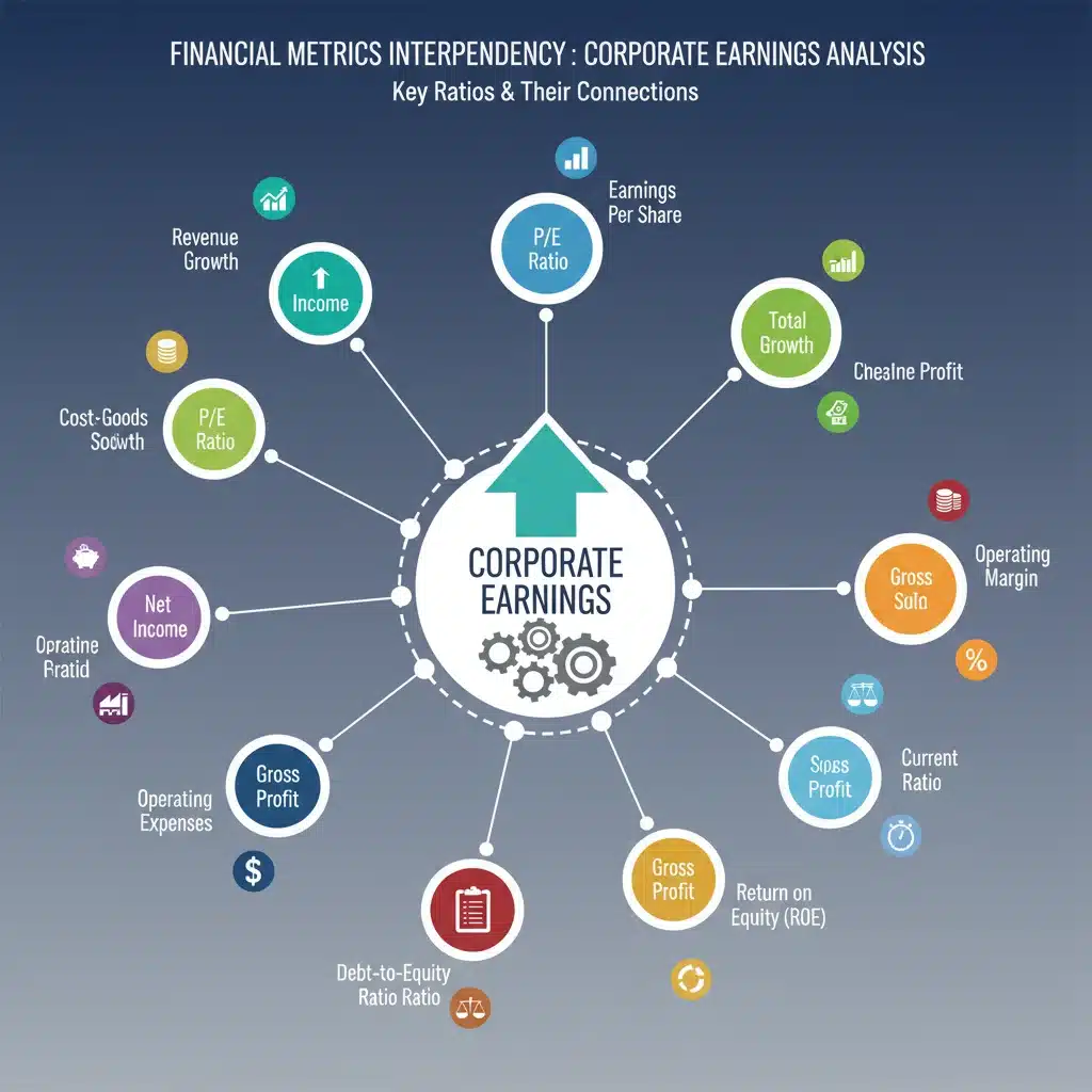 Infographic of key financial metrics for corporate earnings analysis