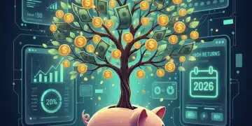 Money tree growing with high-yield savings, symbolizing financial growth in 2026.
