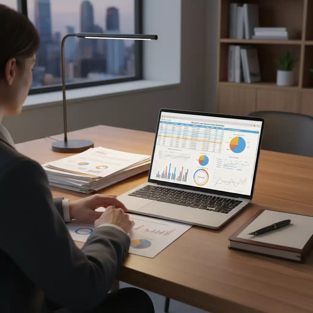 Person reviewing student loan documents and financial charts