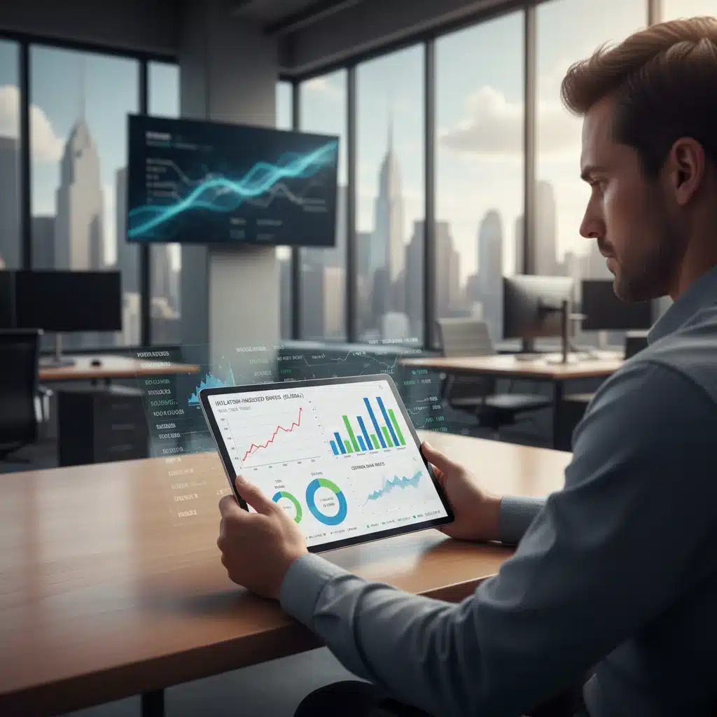 Person analyzing financial charts on a tablet, focusing on inflation-indexed bonds