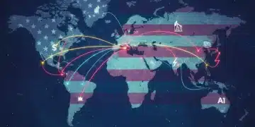 Global trade network affected by US economic sanctions in 2026, showing interconnected economies.