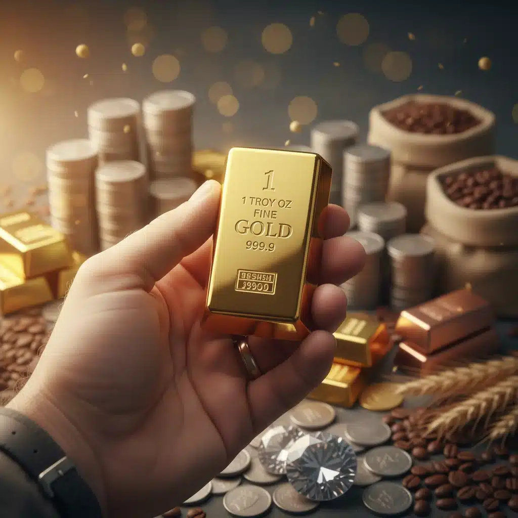 Hand holding gold bar, symbolizing real assets and inflation hedge