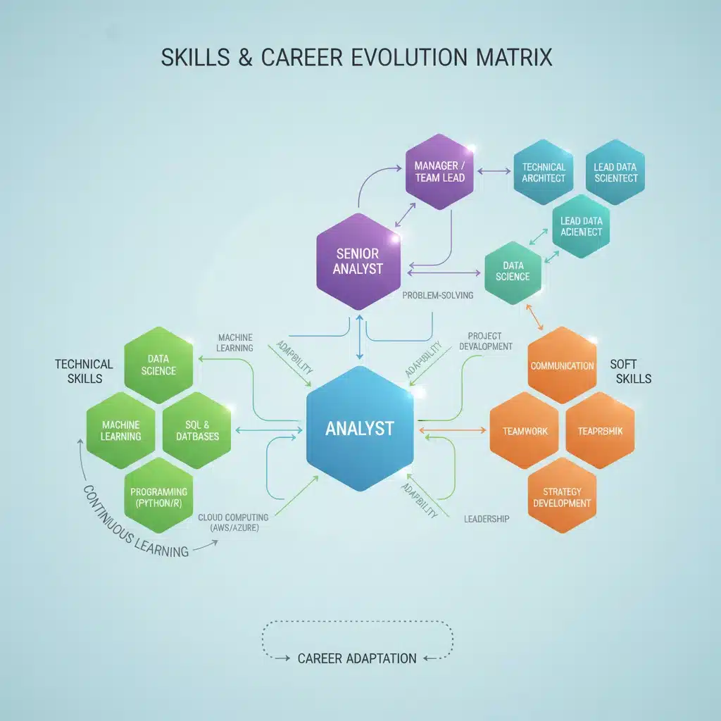 Skills matrix illustrating diverse career pathways and essential competencies for future workforce demands.