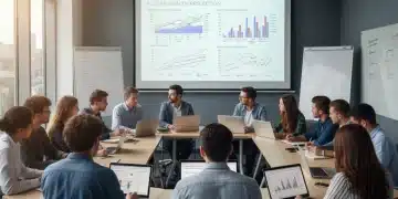 Students reviewing federal loan repayment charts and financial projections for 2026