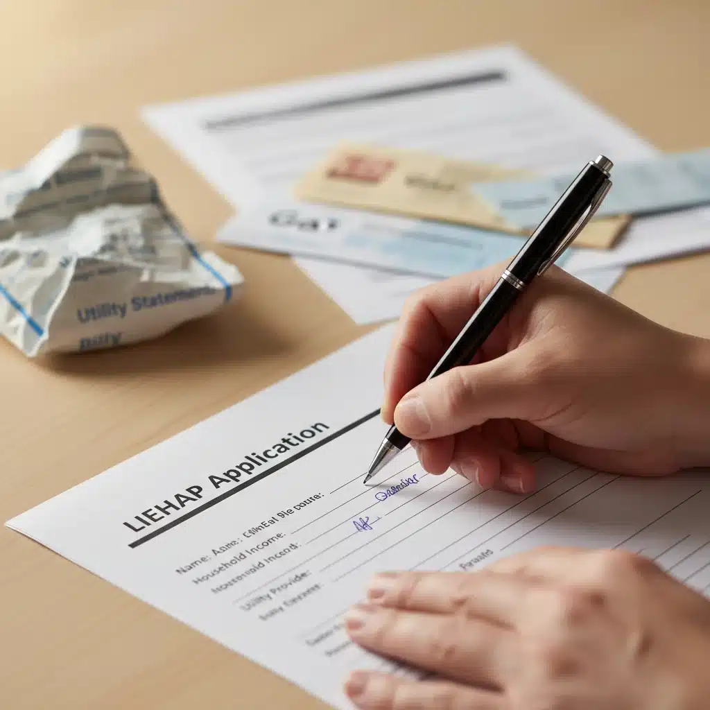 Filling out LIHEAP 2026 application form for energy aid