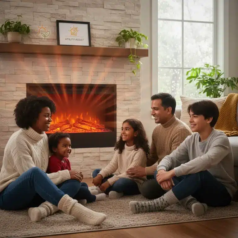 Family comfortable at home due to LIHEAP 2026 utility assistance