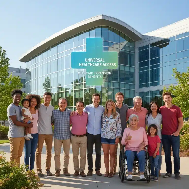 Diverse individuals symbolizing healthcare access through Medicaid expansion