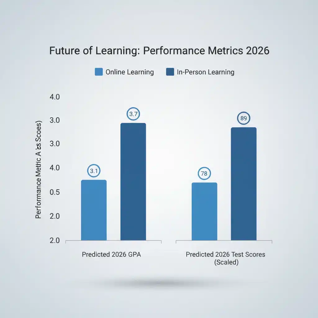 Student performance data comparison online vs in-person learning